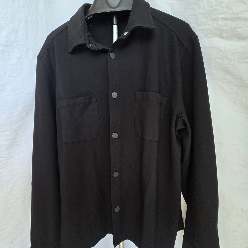 Men's Black Button-Front Jacket